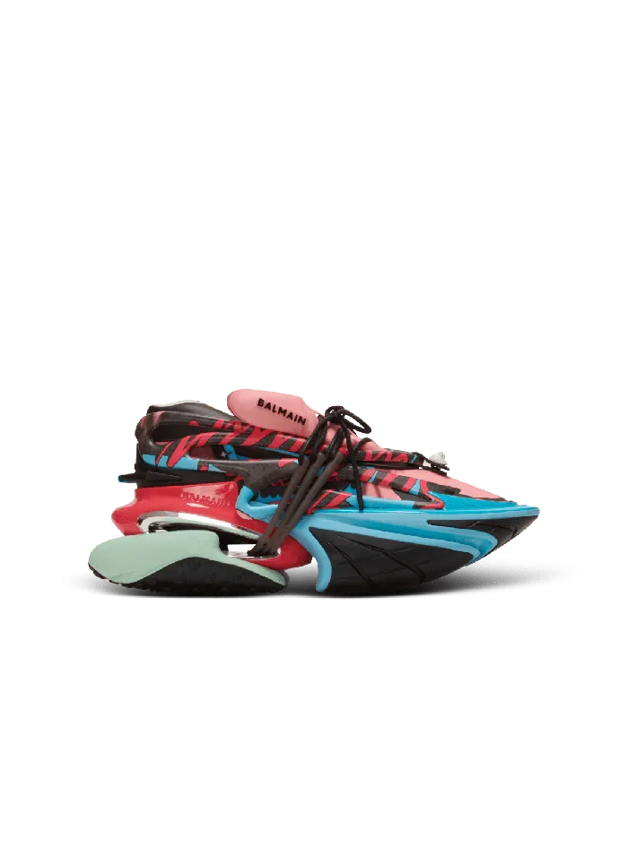 Balmain Unicorn Low Sneakers In Neoprene And Calfskin Multicolor Men Sneakers Balmain Unicorn Low Sneakers In Neoprene And Calfskin Multicolor Men Sneakers