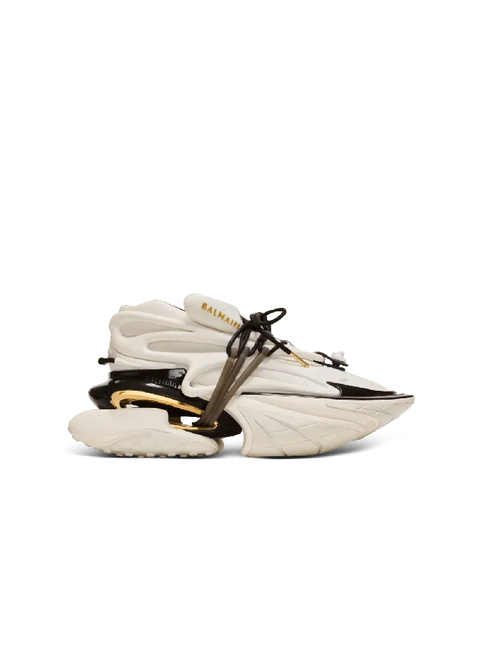 Balmain Unicorn Low Sneakers In Neoprene And Calfskin White Women Sneakers