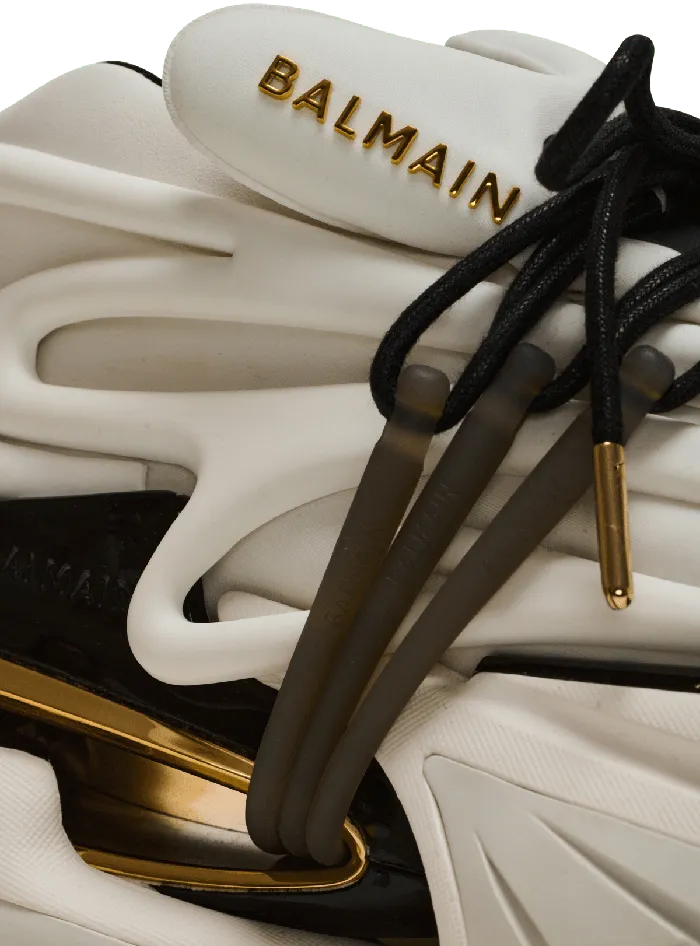 Balmain Unicorn Low Sneakers In Neoprene And Calfskin White Women Sneakers