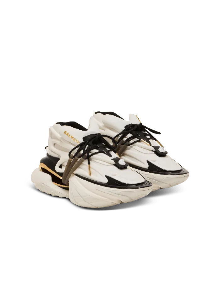 Balmain Unicorn Low Sneakers In Neoprene And Calfskin White Women Sneakers