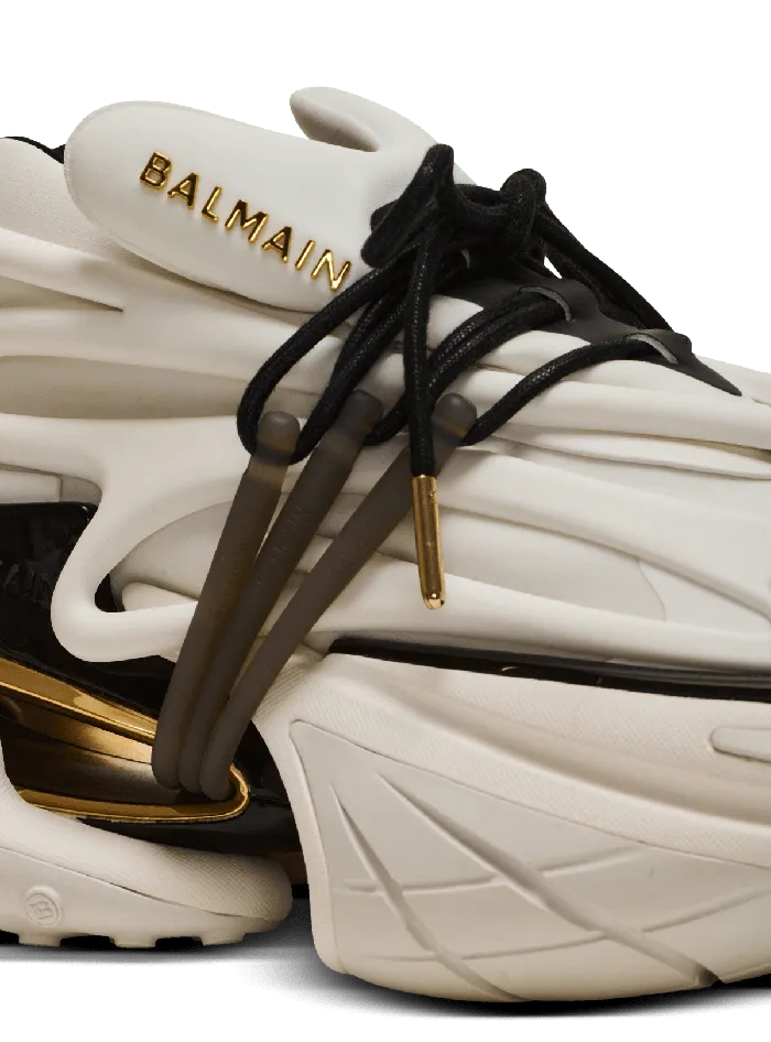 Balmain Unicorn Low Sneakers In Neoprene And Calfskin White Women Sneakers