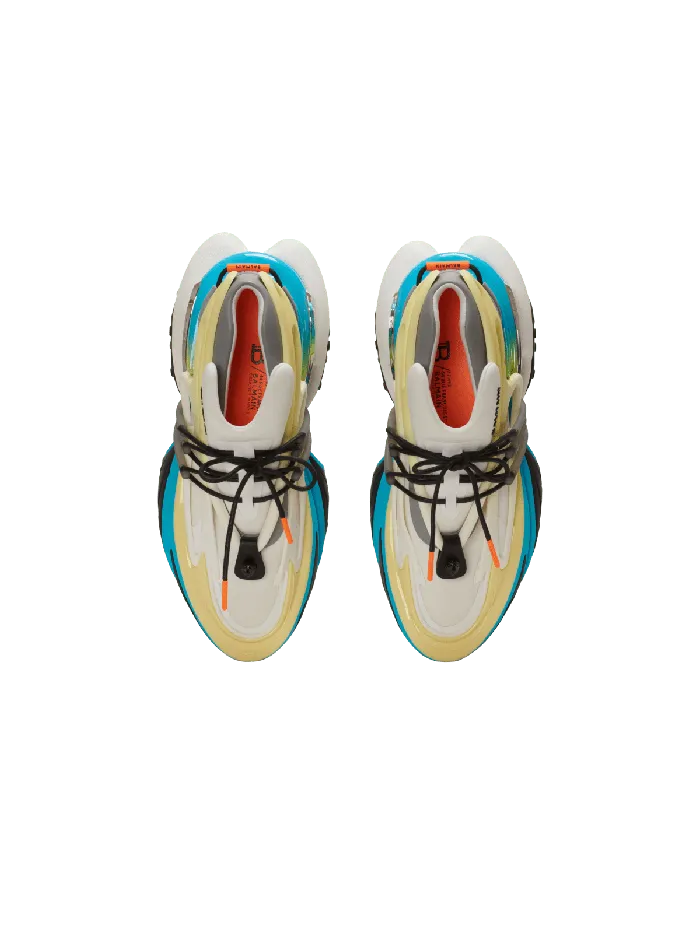 Balmain Unicorn Low Trainers In Neoprene And Calfskin Multicolor Men Sneakers