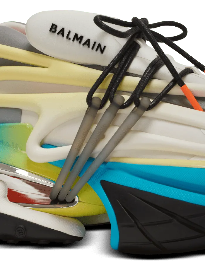 Balmain Unicorn Low Trainers In Neoprene And Calfskin Multicolor Men Sneakers
