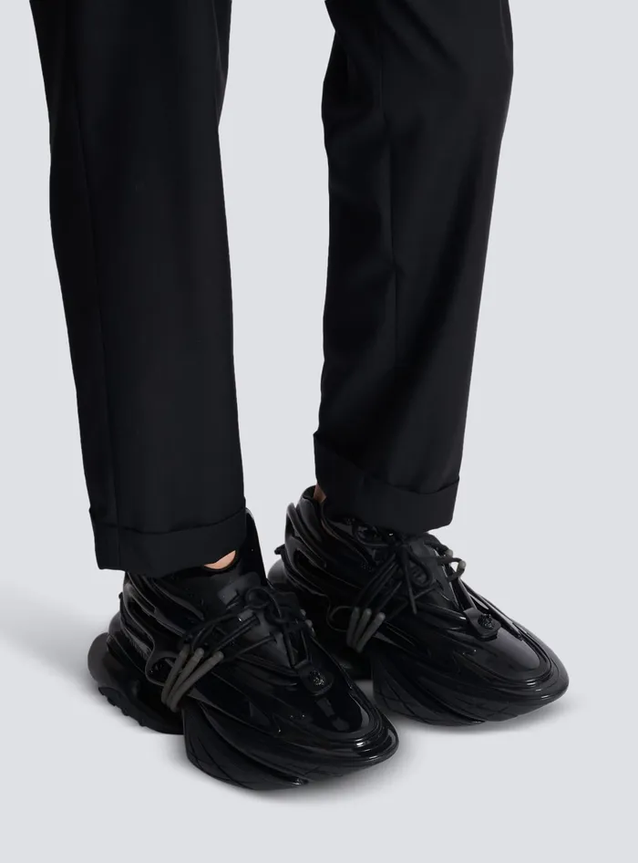 Balmain Unicorn Main Lab Patent Leather Sneakers Black Men Sneakers