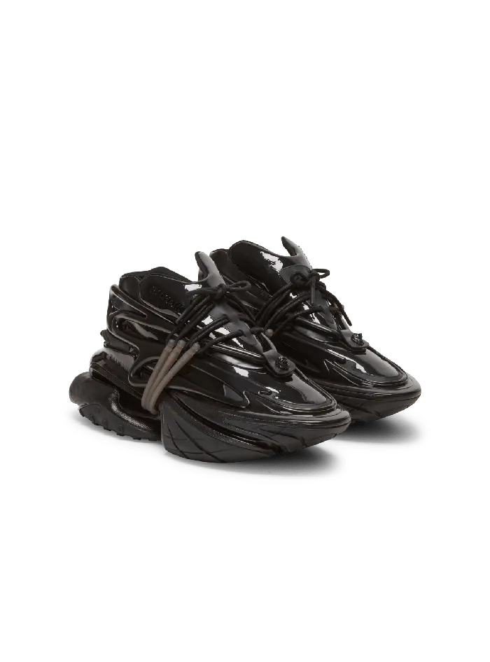 Balmain Unicorn Main Lab Patent Leather Sneakers Black Men Sneakers