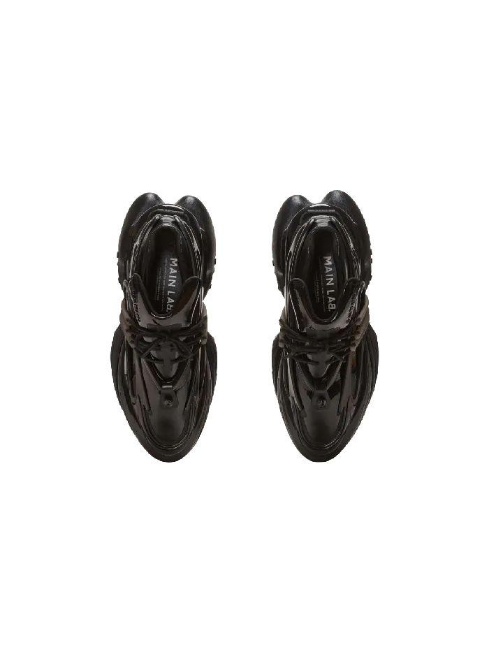 Balmain Unicorn Main Lab Patent Leather Sneakers Black Men Sneakers