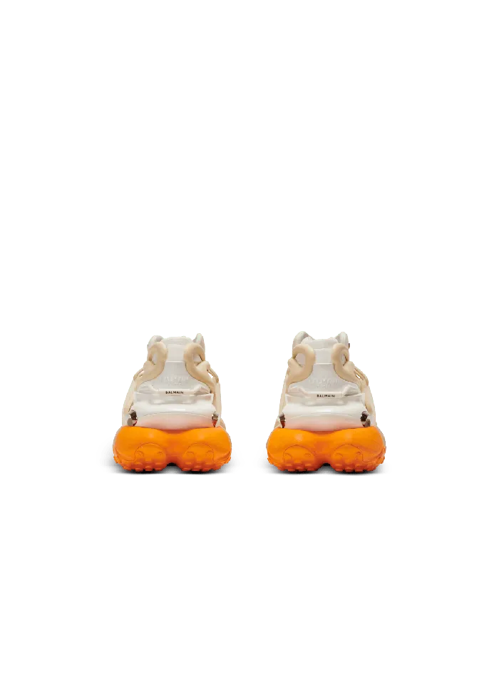 Balmain Unicorn Sneakers In Neoprene And Leather Orange Men Sneakers