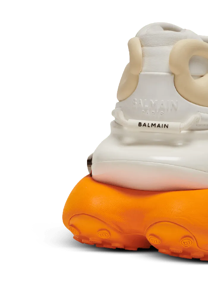 Balmain Unicorn Sneakers In Neoprene And Leather Orange Men Sneakers