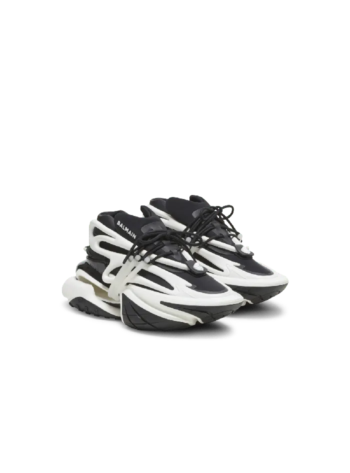 Balmain Unicorn Sneakers In Twotone Neoprene And Leather Black Women Sneakers