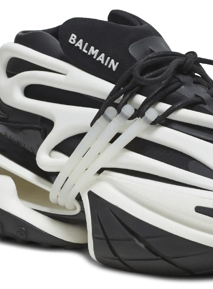 Balmain Unicorn Sneakers In Twotone Neoprene And Leather Black Women Sneakers