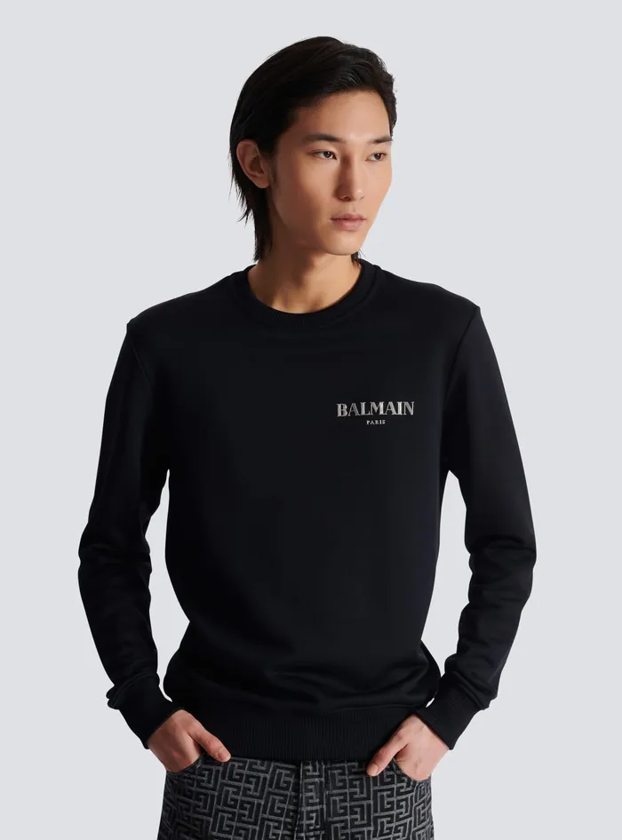 Balmain Vintage Sweatshirt Black Men Sweatshirts