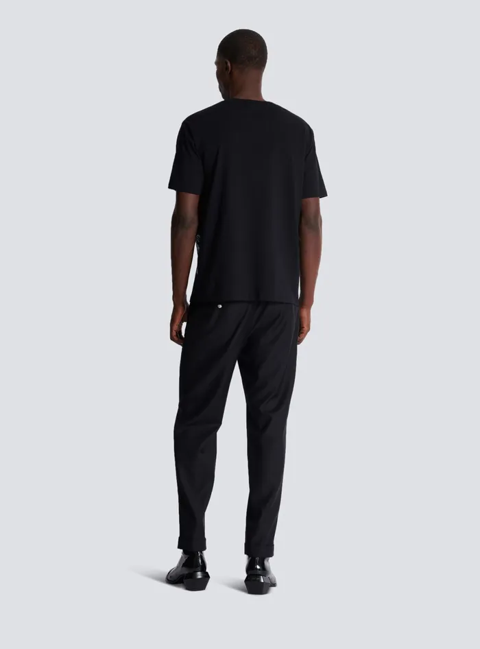 Balmain Vintage Tshirt With Palm Tree Print Black Men TShirts