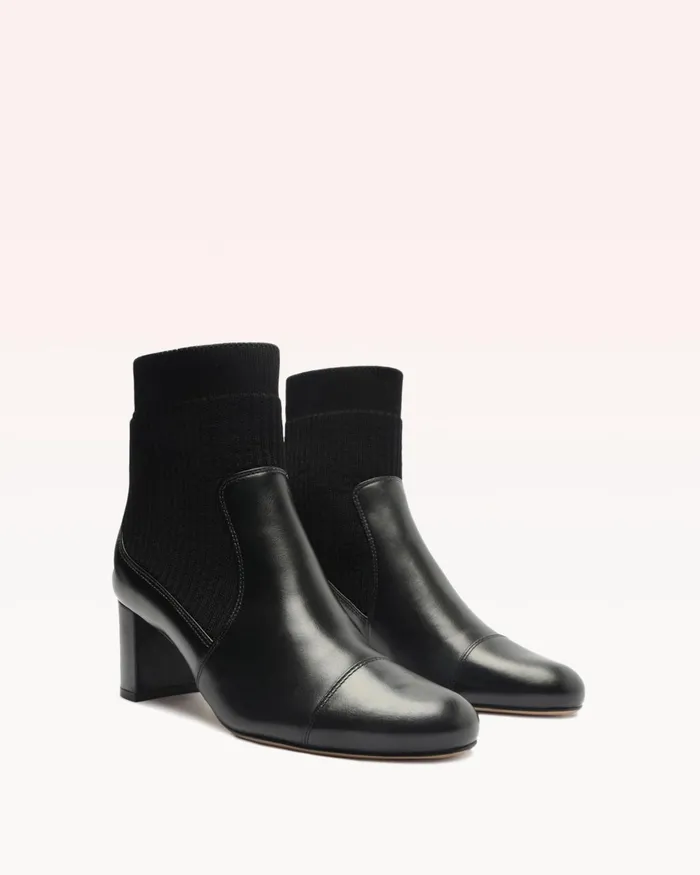 Becky Knit Bootie 8211 Black Designer Boots 8211 Luxury Leather Boots Black Women Alexandre Birman Boots