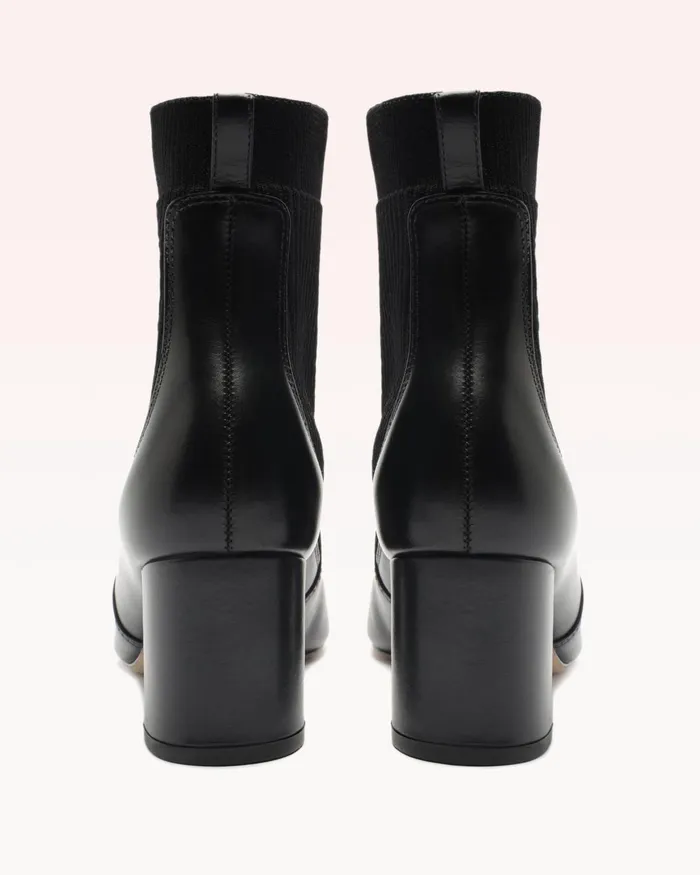 Becky Knit Bootie 8211 Black Designer Boots 8211 Luxury Leather Boots Black Women Alexandre Birman Boots