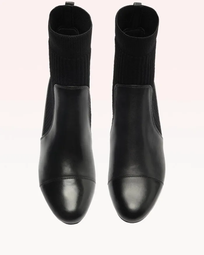 Becky Knit Bootie 8211 Black Designer Boots 8211 Luxury Leather Boots Black Women Alexandre Birman Boots