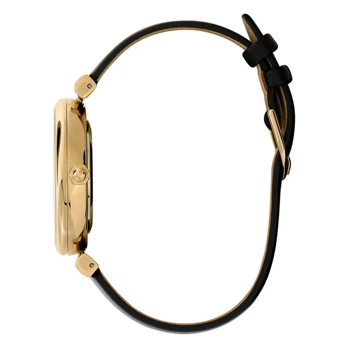 Bee Watches Women Olivia Burton 36mm Minima Bee TBar Gold and Black Leather Strap Watch