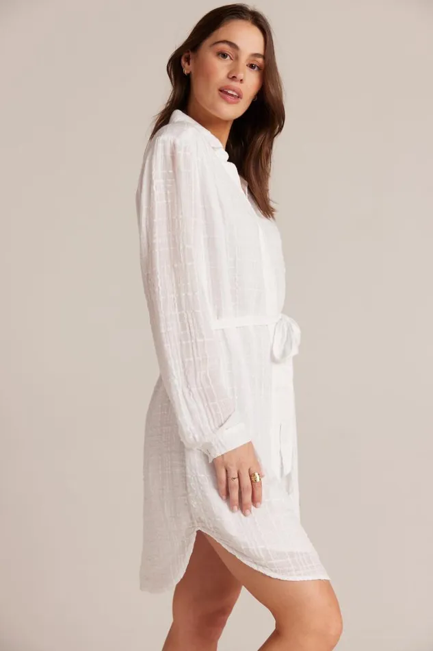 Belted Hidden Placket Dress 8211 White Women Bella Dahl Mini Dresses Belted Hidden Placket Dress 8211 White Women Bella Dahl Mini Dresses