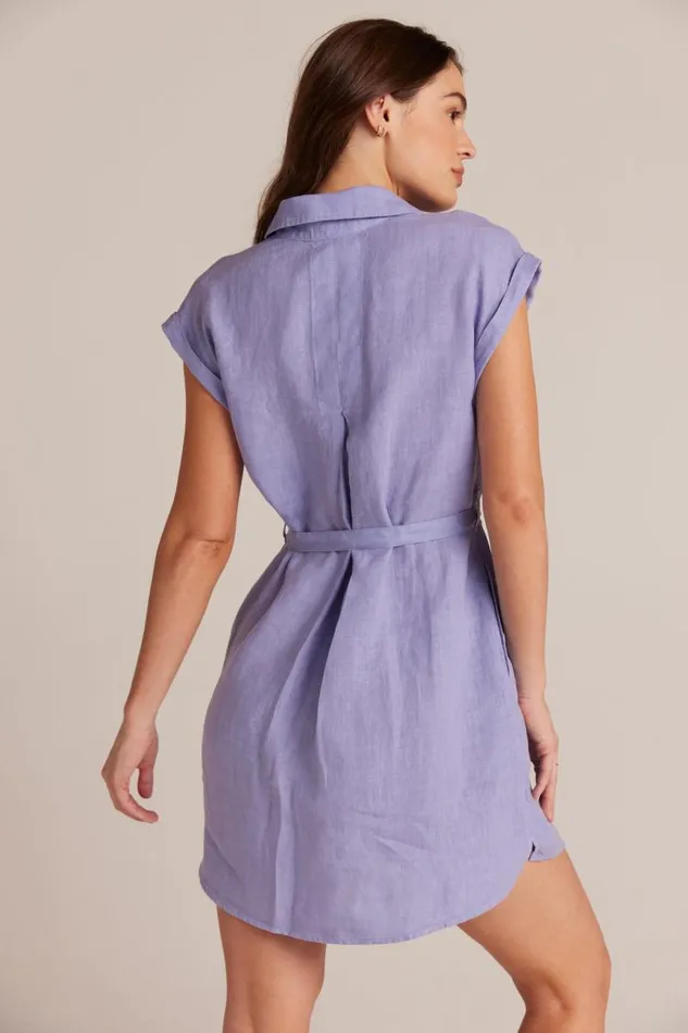 Belted Linen Shirt Dress 8211 Purple Iris Women Bella Dahl Mini Dresses Belted Linen Shirt Dress 8211 Purple Iris Women Bella Dahl Mini Dresses