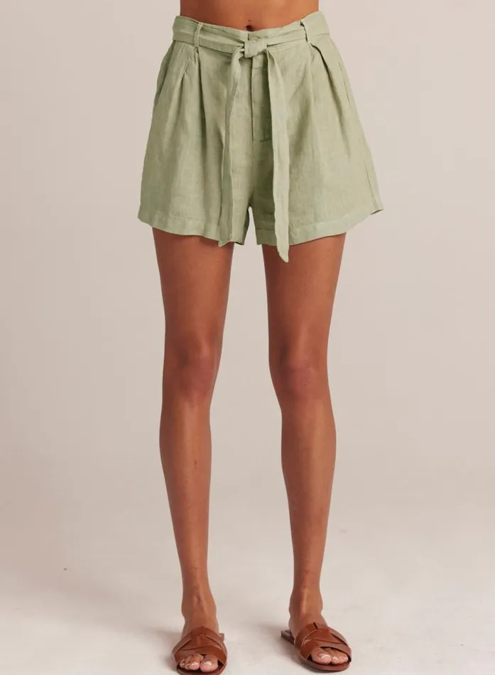 Belted Pleat Front Short 8211 Pale Palm Women Bella Dahl Shorts