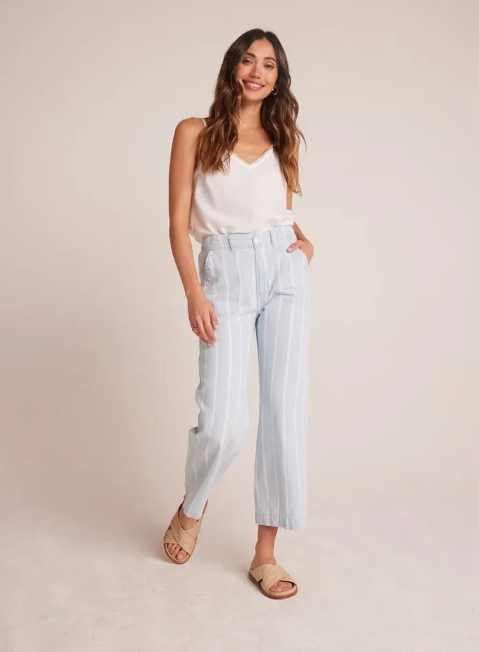 Blakely Utility Wide Leg Crop 8211 Bleach Stripe Wash Women Bella Dahl Pants Blakely Utility Wide Leg Crop 8211 Bleach Stripe Wash Women Bella Dahl Pants