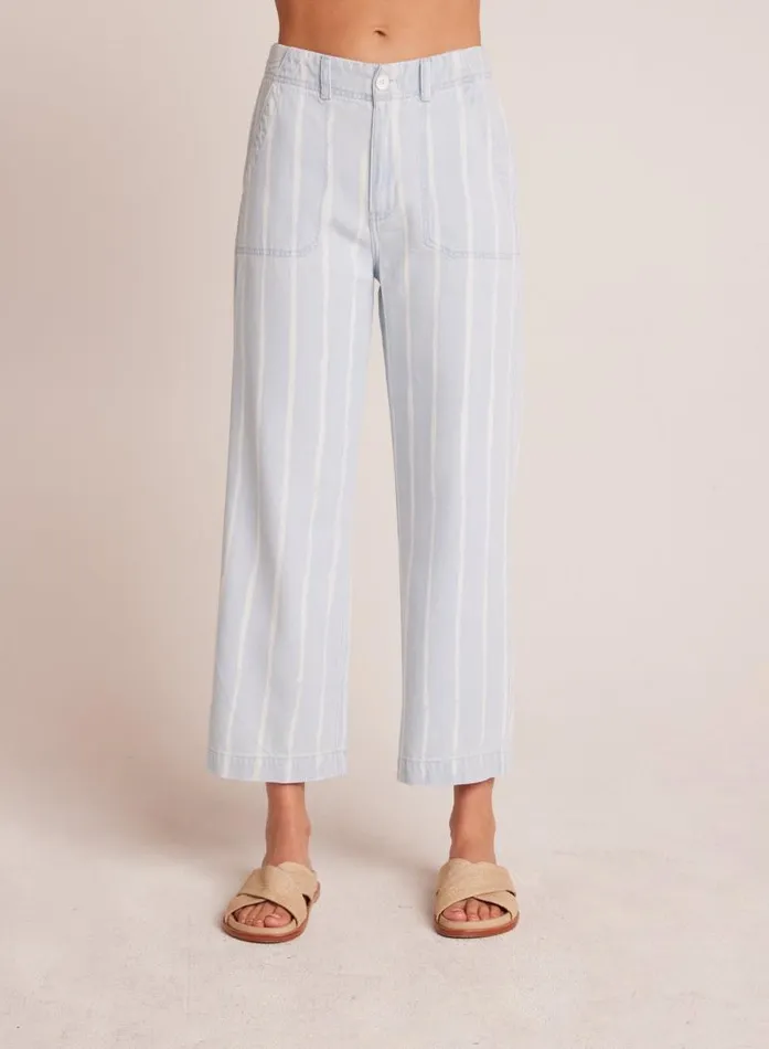 Blakely Utility Wide Leg Crop 8211 Bleach Stripe Wash Women Bella Dahl Pants Blakely Utility Wide Leg Crop 8211 Bleach Stripe Wash Women Bella Dahl Pants