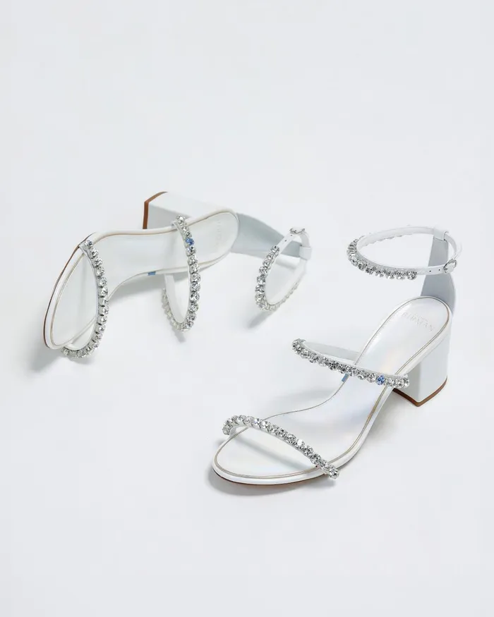 Block Heel Wedding Sandals 8211 Alexa Crystals Bridal 60 White 8211 Alexandre Birman Bridal White Women Alexandre Birman Sandals
