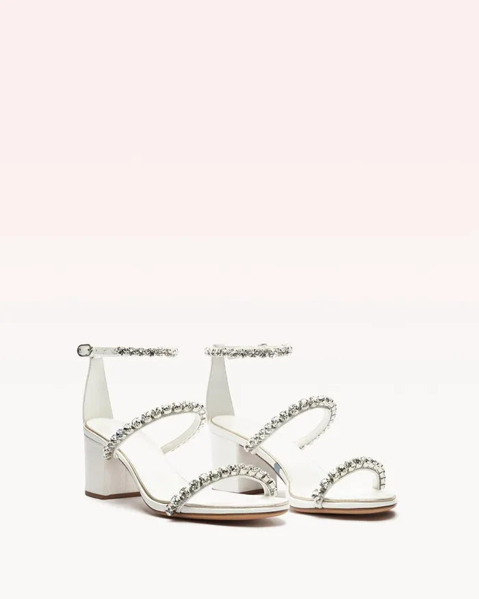 Block Heel Wedding Sandals 8211 Alexa Crystals Bridal 60 White 8211 Alexandre Birman Bridal White Women Alexandre Birman Sandals