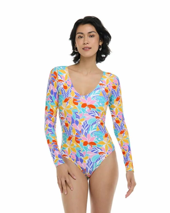 Body Glove Longsleeve Swimsuits Floret Chloe OnePiece Swimsuit 8211 Multi Floret 8211 Women