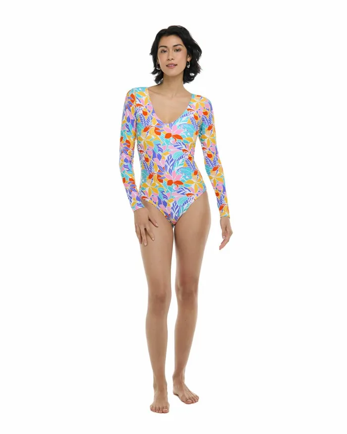 Body Glove Longsleeve Swimsuits Floret Chloe OnePiece Swimsuit 8211 Multi Floret 8211 Women