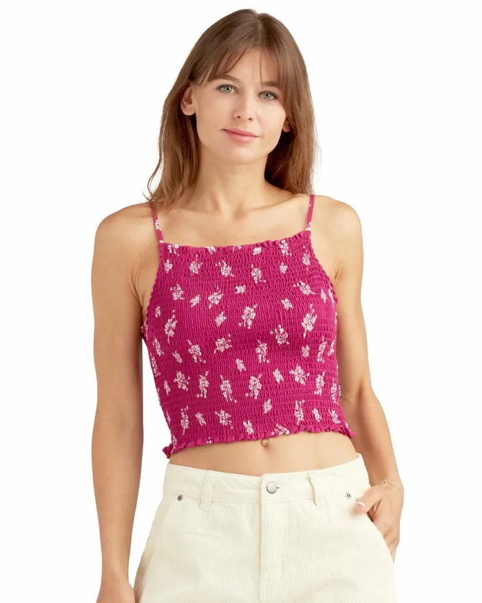 Body Glove New Arrivals Daydreamer Smocked Fitted TankTop 8211 Fuchsia 8211 Women