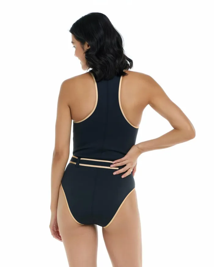 Body Glove OnePieces Undersea Express Yourself OnePiece Swimsuit 8211 Black Gold 8211 Women