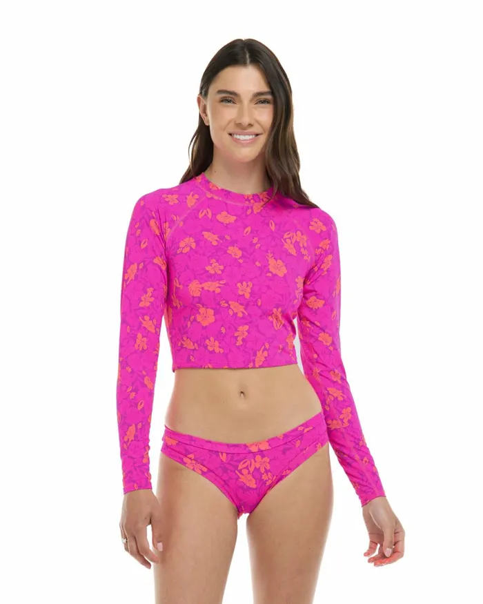 Body Glove Rash Guards Sun Protection Puako Let It Be Crop Rashguard 8211 Bubble Gum Puako 8211 Women