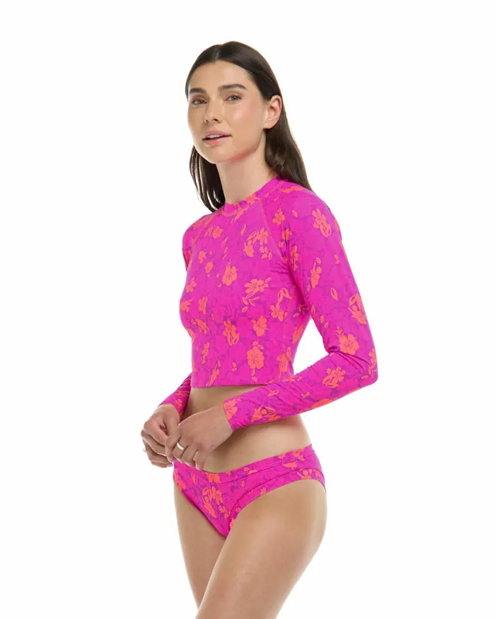Body Glove Rash Guards Sun Protection Puako Let It Be Crop Rashguard 8211 Bubble Gum Puako 8211 Women