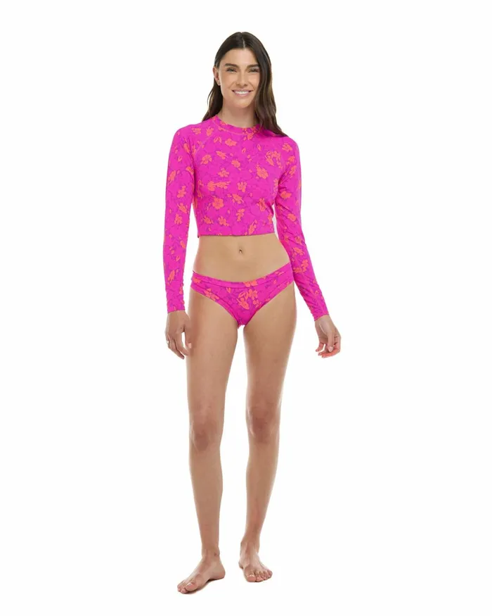 Body Glove Rash Guards Sun Protection Puako Let It Be Crop Rashguard 8211 Bubble Gum Puako 8211 Women