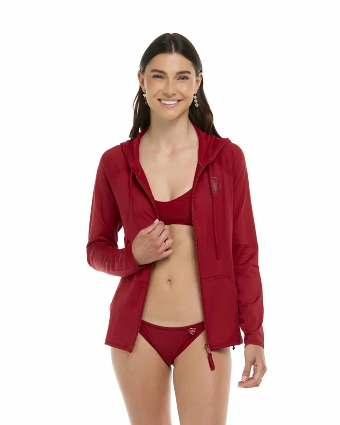 Body Glove Rash Guards Sun Protection Smoothies Barbara Hoodie Rashguard 8211 Cranberry 8211 Women
