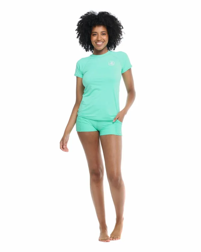 Body Glove Rash Guards Sun Protection Smoothies In Motion Rash Guard 8211 Sea Mist 8211 Women
