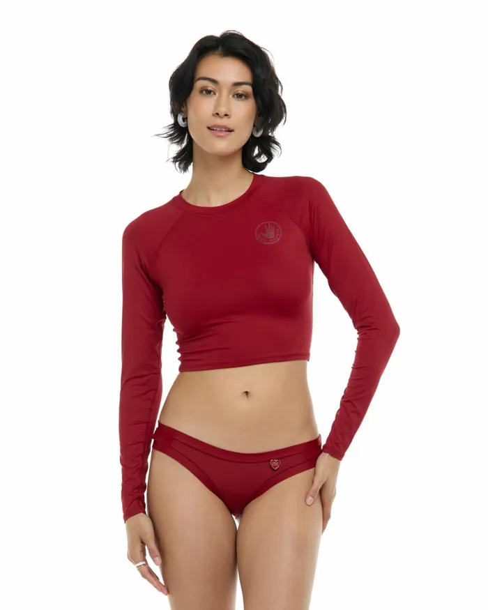 Body Glove Rash Guards Sun Protection Smoothies Let It Be Crop Rashguard 8211 Cranberry 8211 Women Body Glove Rash Guards Sun Protection Smoothies Let It Be Crop Rashguard 8211 Cranberry 8211 Women