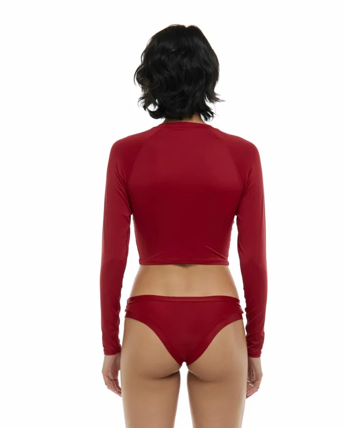 Body Glove Rash Guards Sun Protection Smoothies Let It Be Crop Rashguard 8211 Cranberry 8211 Women