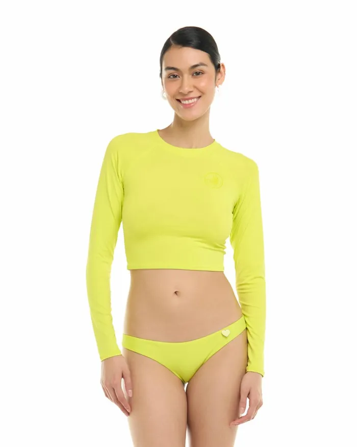 Body Glove Rash Guards Sun Protection Smoothies Let It Be Crop Rashguard 8211 Key Lime 8211 Women Body Glove Rash Guards Sun Protection Smoothies Let It Be Crop Rashguard 8211 Key Lime 8211 Women