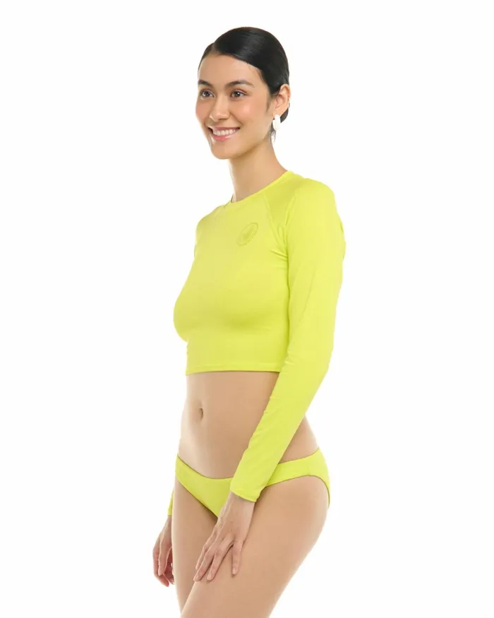 Body Glove Rash Guards Sun Protection Smoothies Let It Be Crop Rashguard 8211 Key Lime 8211 Women