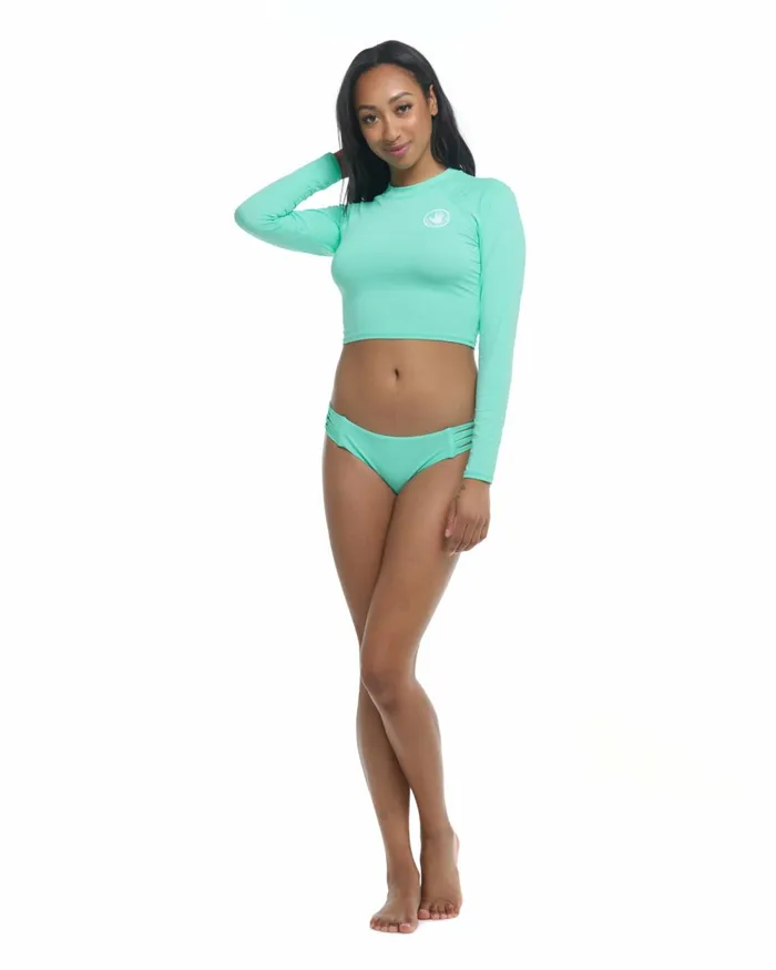 Body Glove Rash Guards Sun Protection Smoothies Let It Be CrossOver Rash Guard 8211 Sea Mist 8211 Women Body Glove Rash Guards Sun Protection Smoothies Let It Be CrossOver Rash Guard 8211 Sea Mist 8211 Women