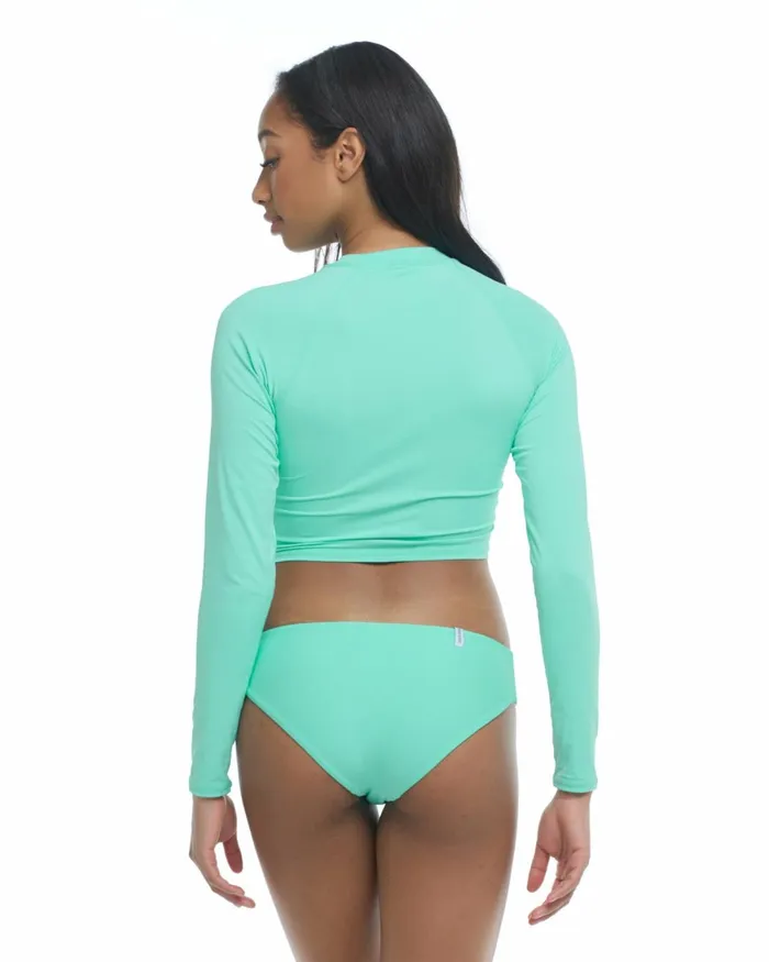 Body Glove Rash Guards Sun Protection Smoothies Let It Be CrossOver Rash Guard 8211 Sea Mist 8211 Women