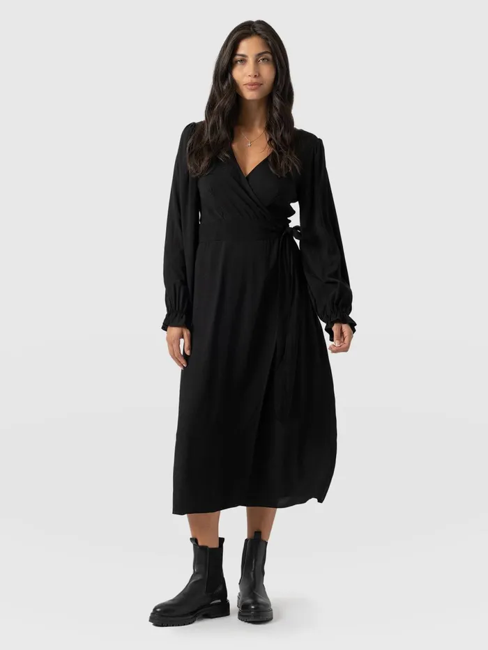 Bonnie Wrap Dress 8211 Black Black Women Saint And Sofia Dresses