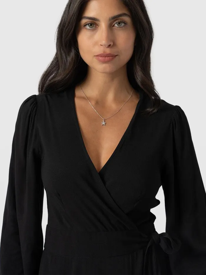 Bonnie Wrap Dress 8211 Black Black Women Saint And Sofia Dresses