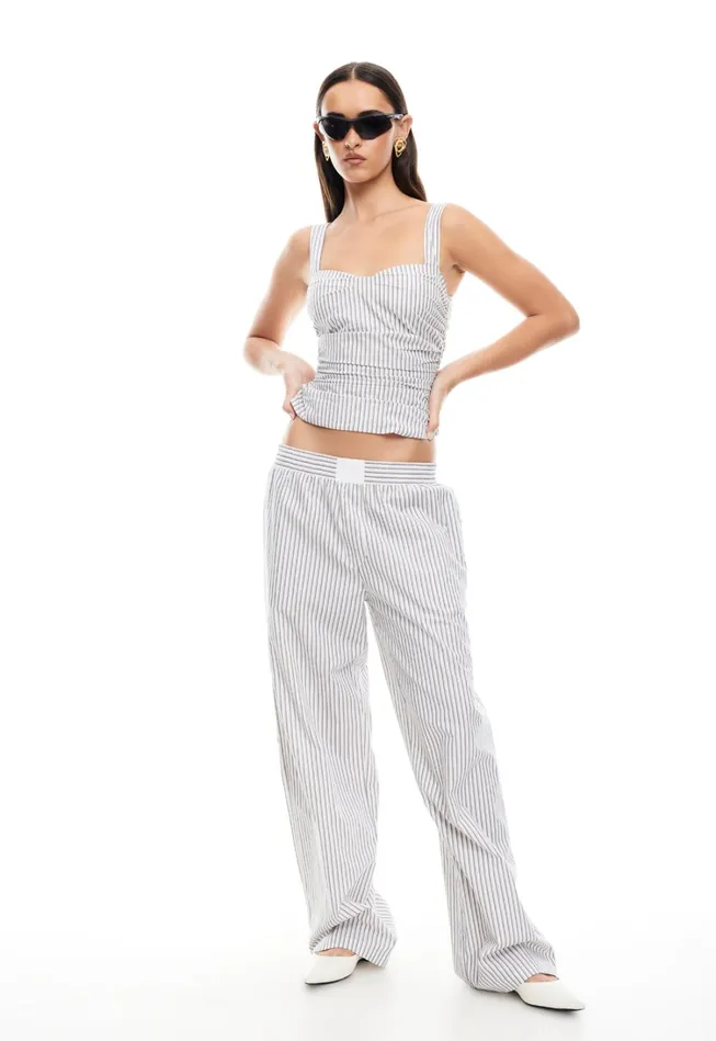 Bottoms Women Lioness Fashion COBAIN PANT Ivory Multi Stripe Bottoms Women Lioness Fashion COBAIN PANT Ivory Multi Stripe