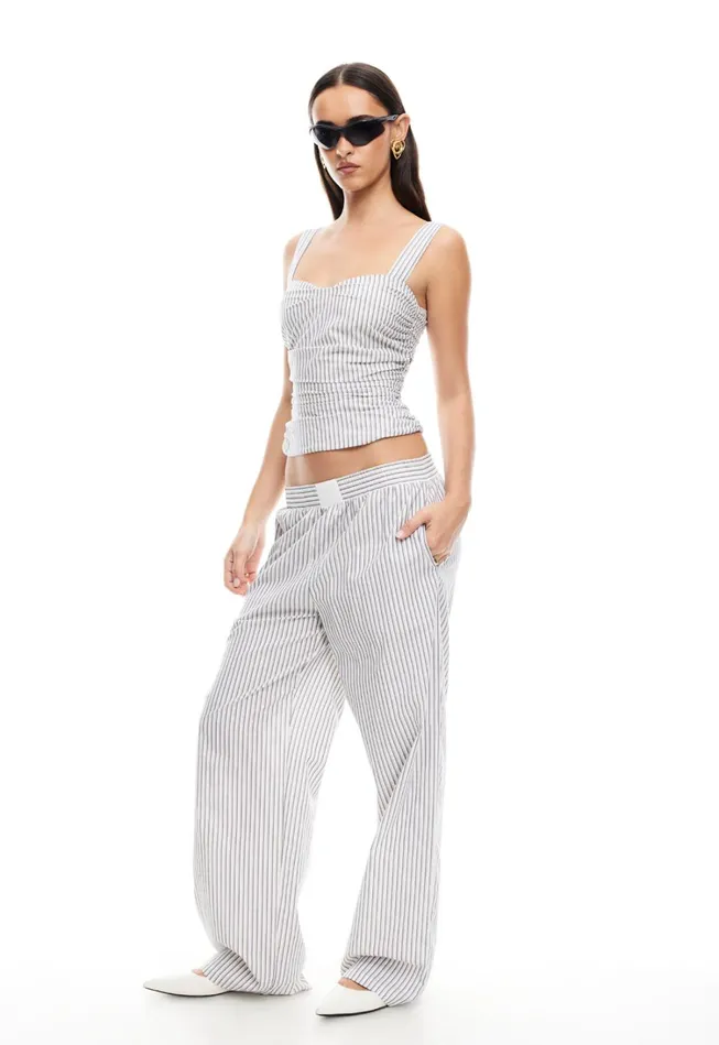 Bottoms Women Lioness Fashion COBAIN PANT Ivory Multi Stripe Bottoms Women Lioness Fashion COBAIN PANT Ivory Multi Stripe