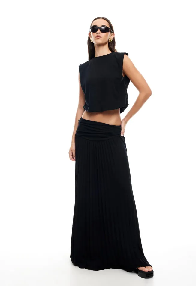 Bottoms Women Lioness Fashion FIELD OF DREAMS MAXI SKIRT Onyx