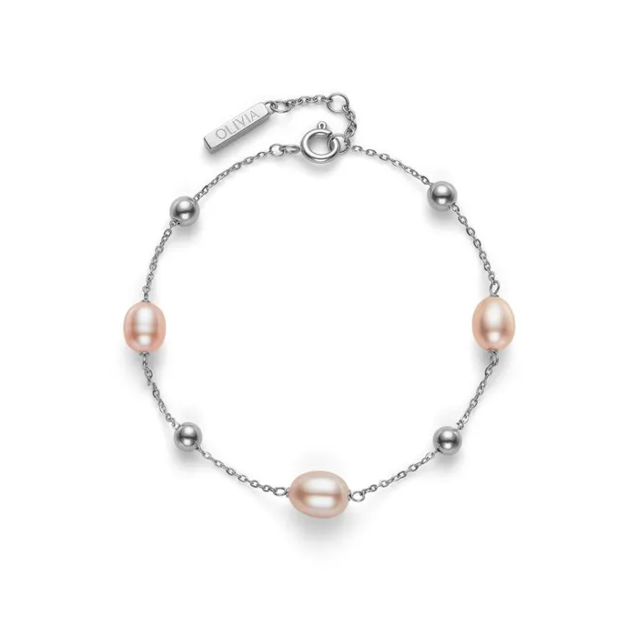 Bracelets Women Olivia Burton By The Sea Pearl Silver Tone Bracelet
