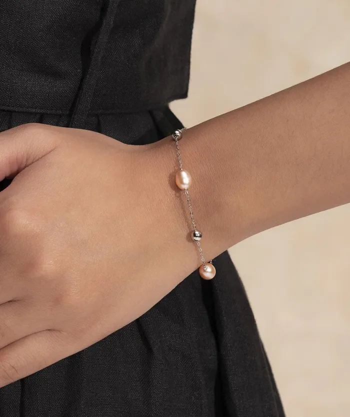 Bracelets Women Olivia Burton By The Sea Pearl Silver Tone Bracelet