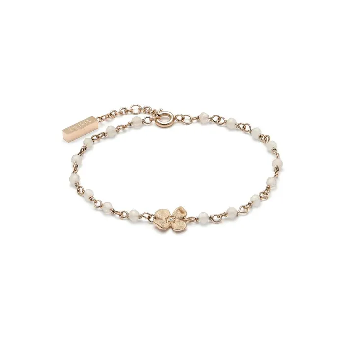 Bracelets Women Olivia Burton Dogwood Rose Gold Plated Beaded Charm Bracelet